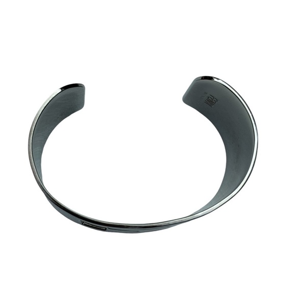 Fendi FF Cut Out Cuff Bracelet Silver Tone - Picture 8 of 13